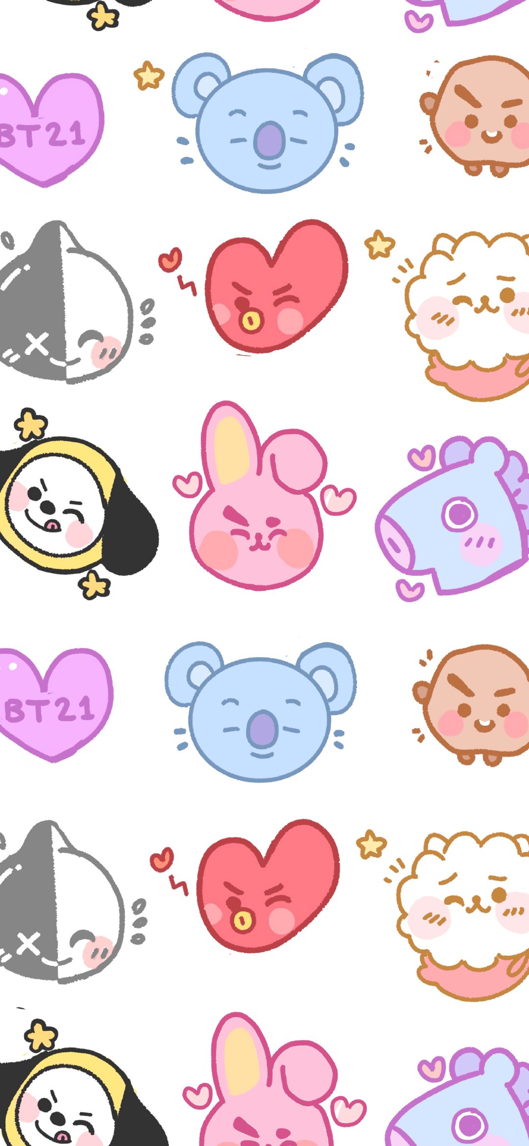 最新版可爱卡通粉色平铺壁纸,可爱卡通壁纸2023图片可保存