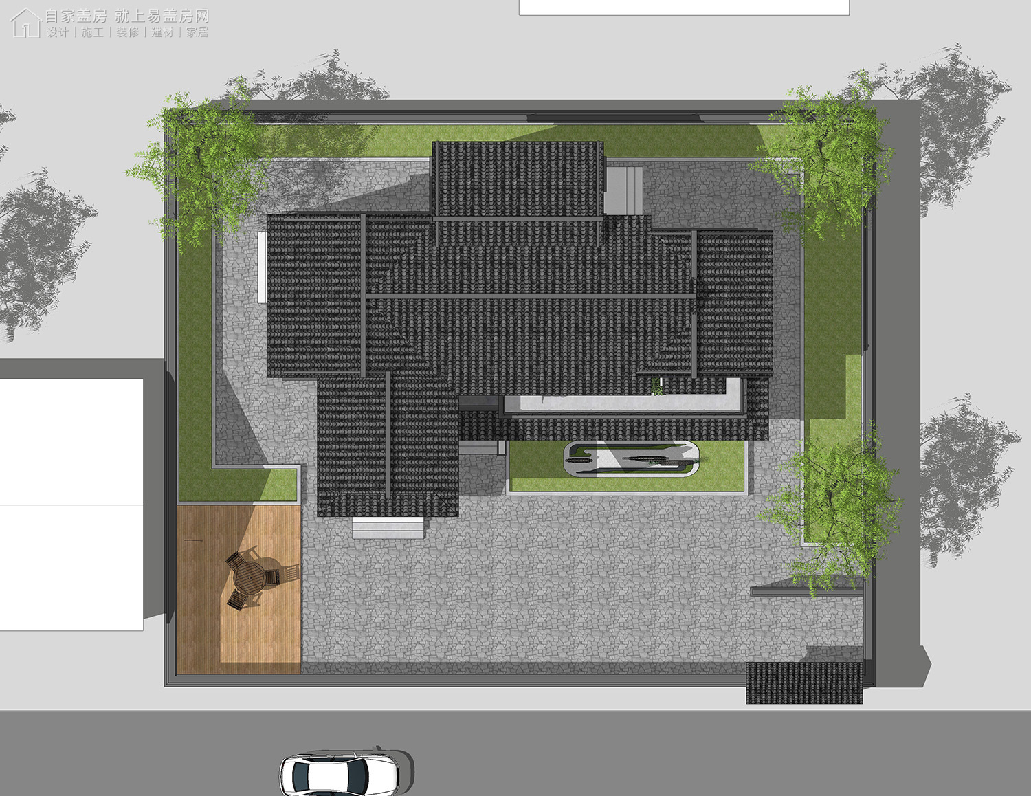 三层新中式别墅全套设计图纸,新中式合院别墅户型图纸