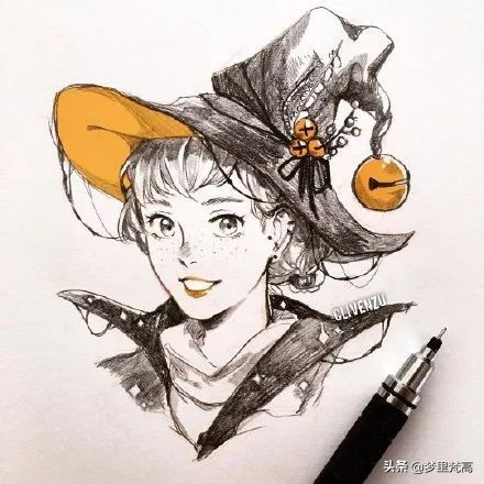 铅笔画素描动漫,铅笔画的动漫素描少女