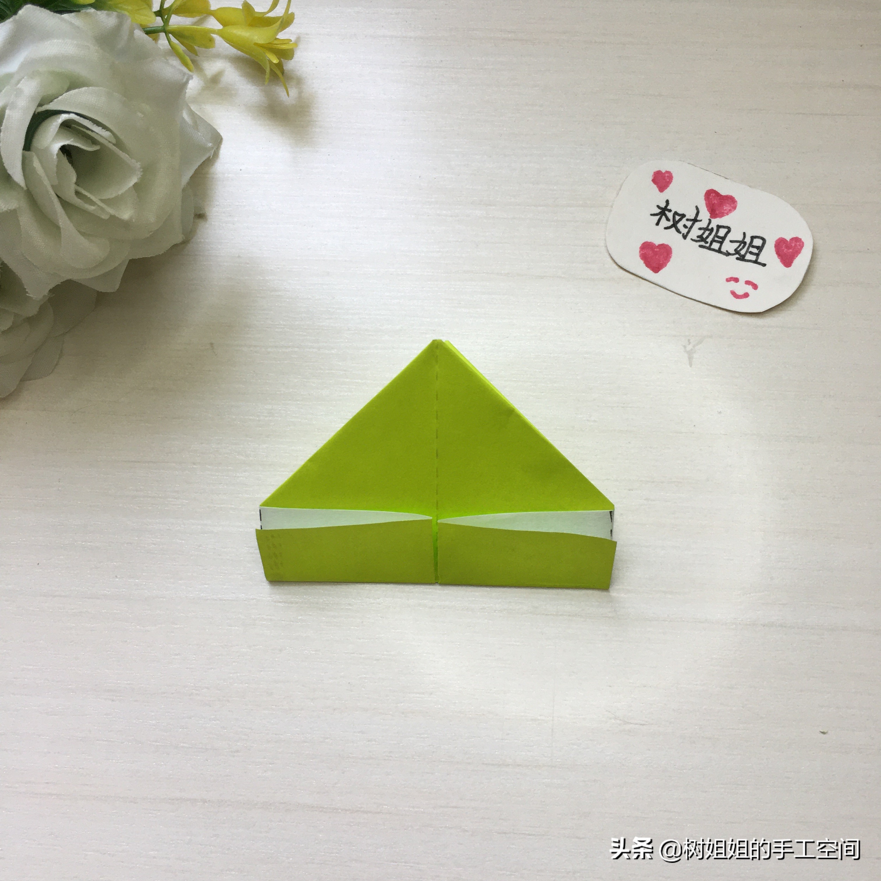 实用好看的书签折纸教程,折纸爱心书签大正方形纸