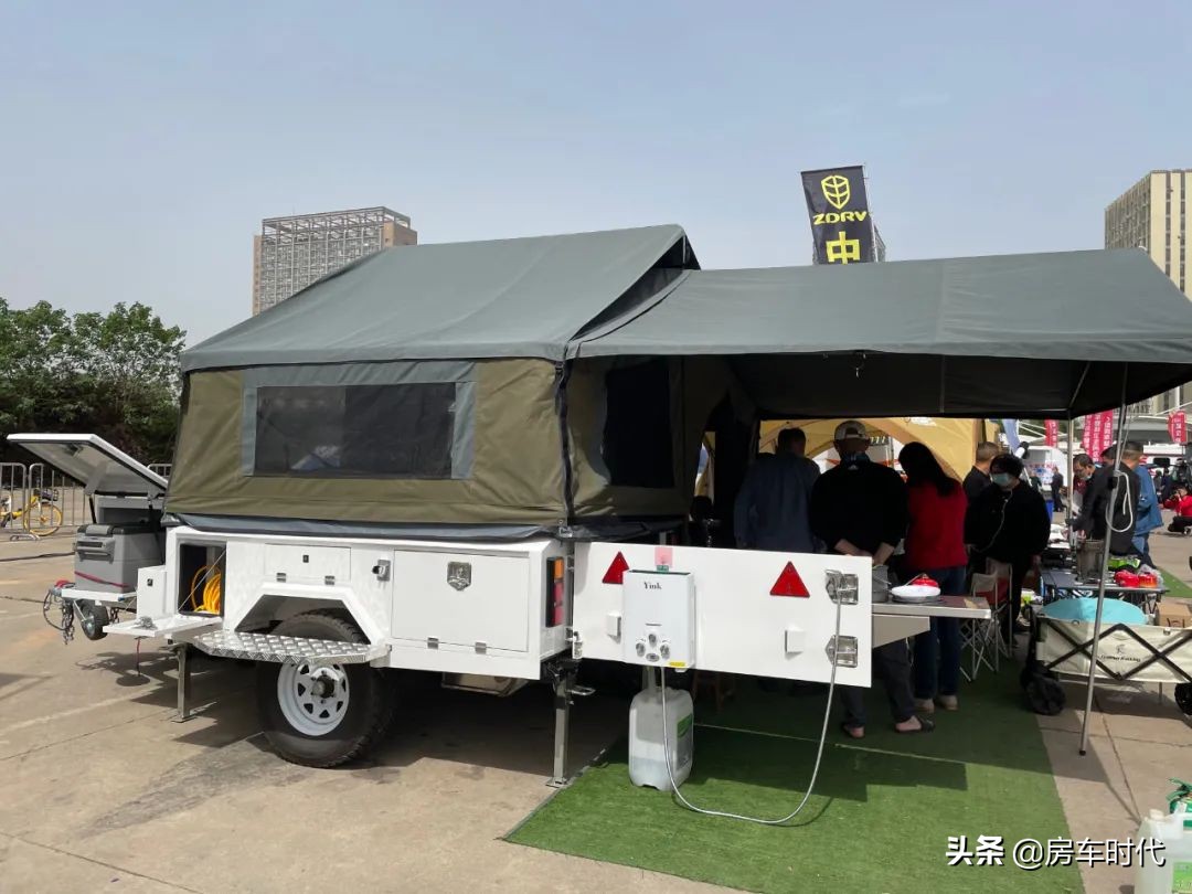 拖挂折叠小房车,小型越野露营折叠房车