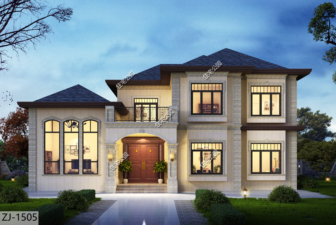 回农村建三栋中式别墅高端有气势,回农村建别墅现代风格