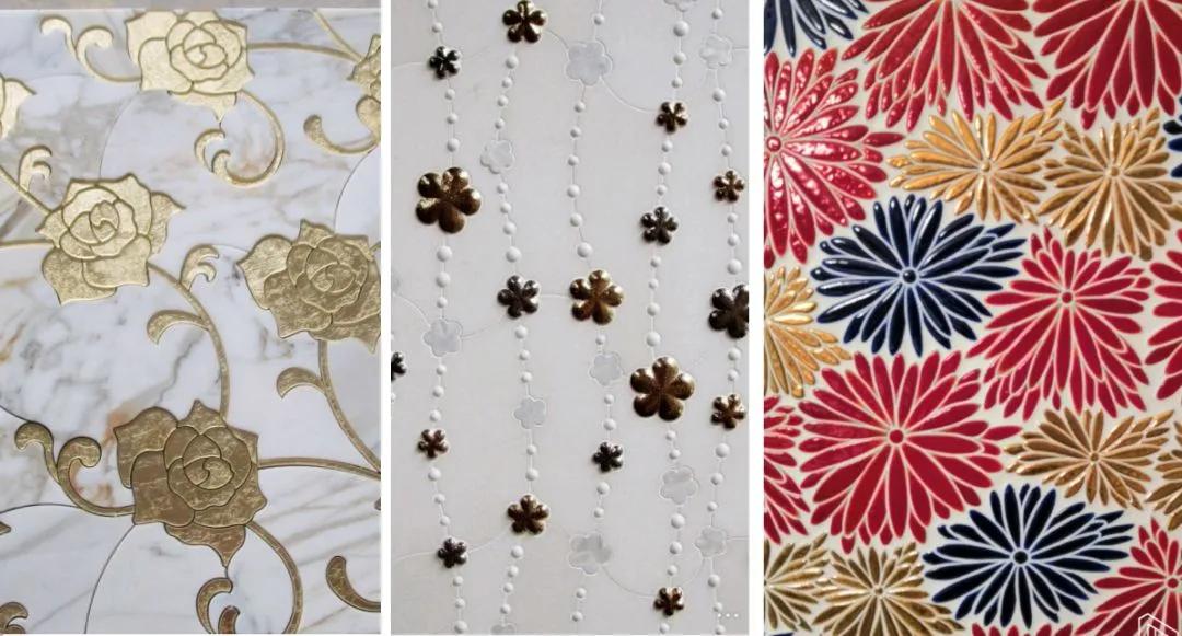 椭圆形石材马赛克拼花图案,河北地面马赛克水刀拼花施工安装