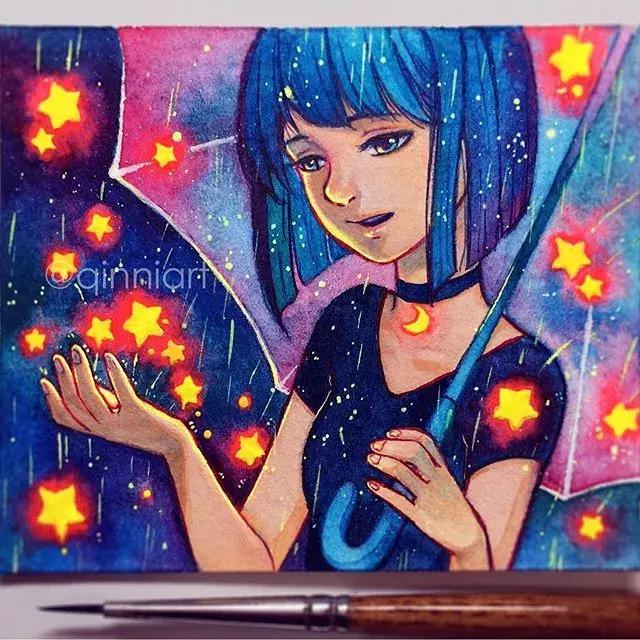 一个经历三次心脏手术，却依旧坚强，用水彩把伤痛化作星辰的女孩