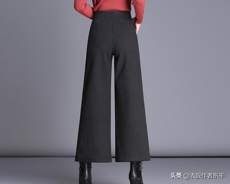 前后都能穿的阔腿裤的裁剪方法,高腰阔腿裤裁剪公式及图解