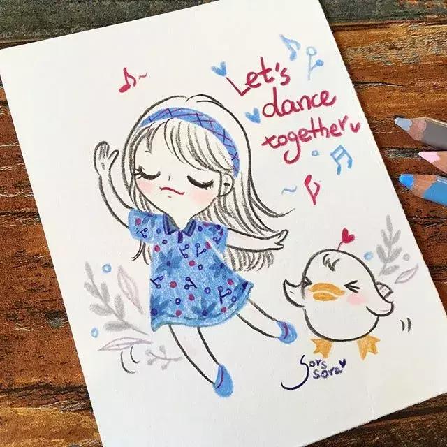 哈士奇的简笔画图片用彩铅画的,儿童彩铅简笔画6-12岁美观小人