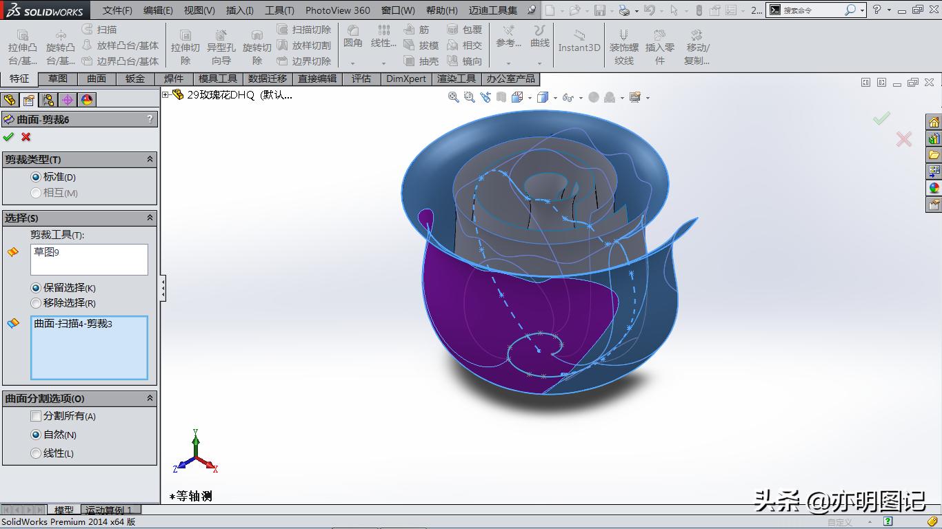 solidworks玫瑰花建模教程,2022solidworks制作玫瑰花