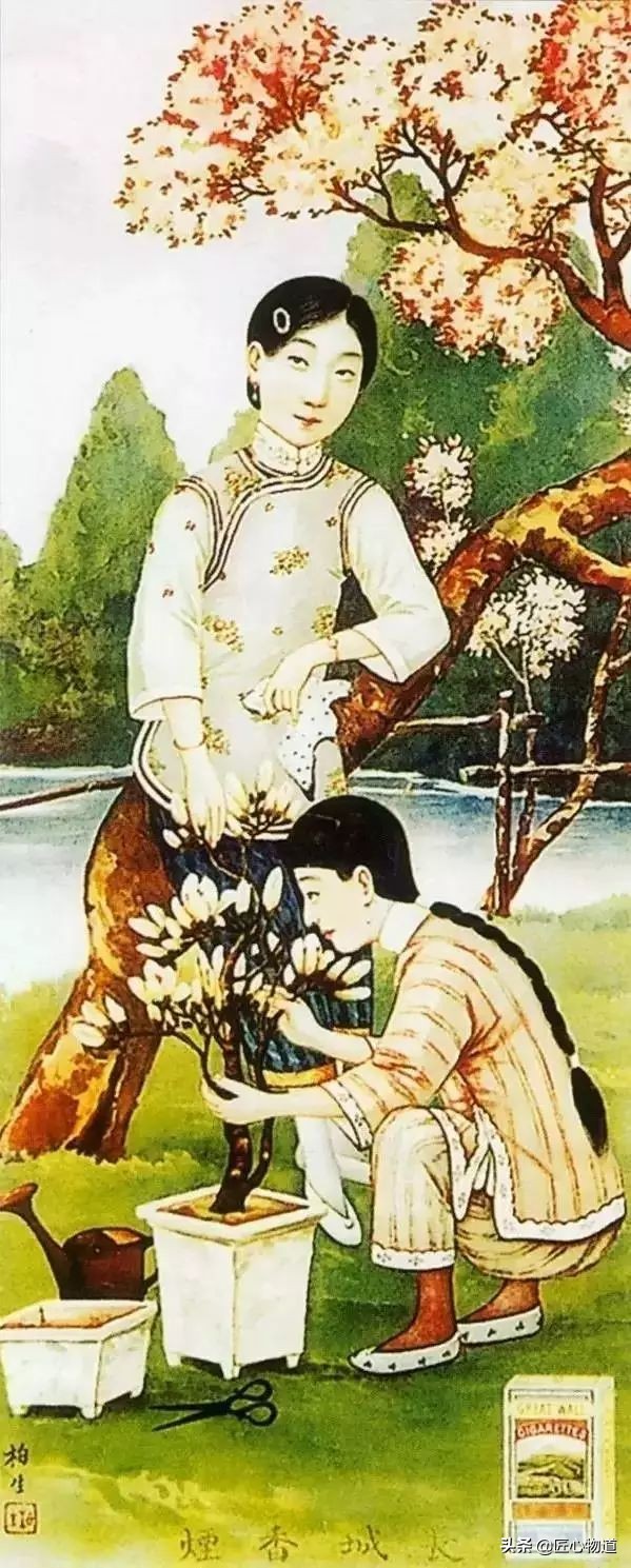 民国风--岁月里的民国香烟广告画都是大美女