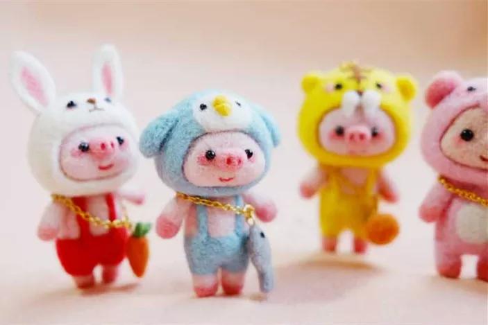 毛毡手工diy成品售卖,手工diy羊毛毡人物