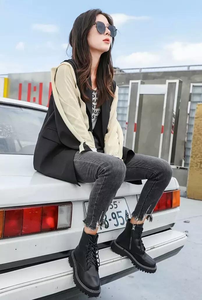 马丁靴搭配夏天显高显瘦,马丁靴显瘦显高平价