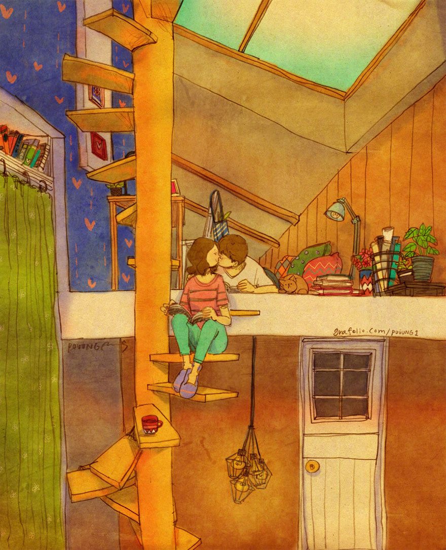 韩国插画师leekyuyoung暖心作品,韩国插画师图片