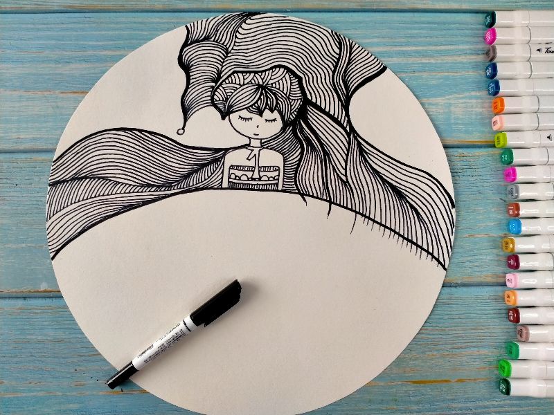 用卡纸画公主的小裙子,可打印的儿童涂色画公主