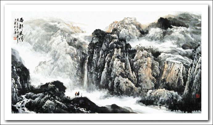 溪山国画山水画,郭金标山水画大全