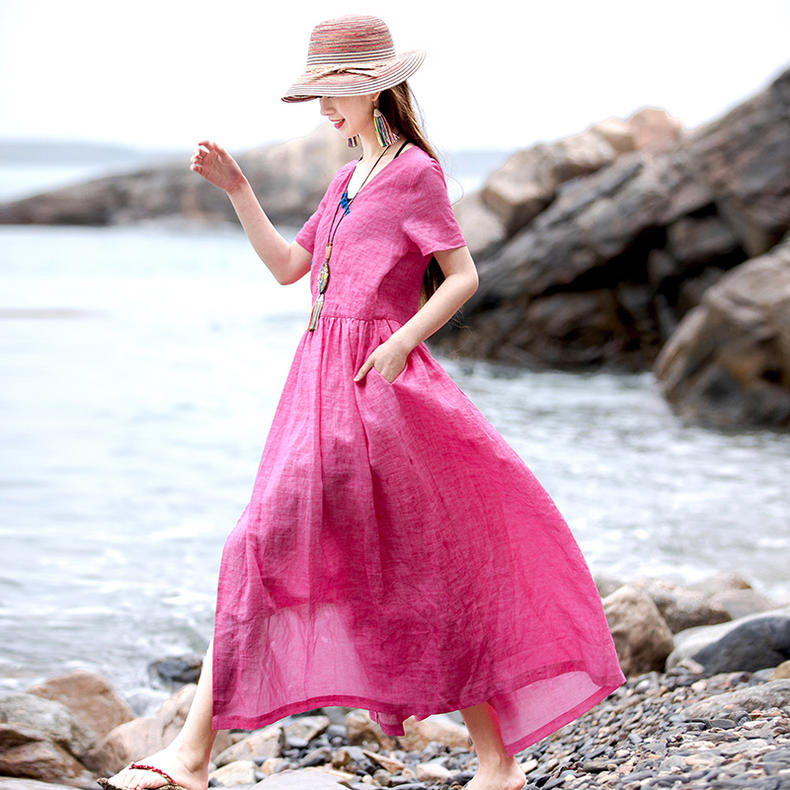 棉麻连衣裙来袭，舒爽透气，让你清凉一夏