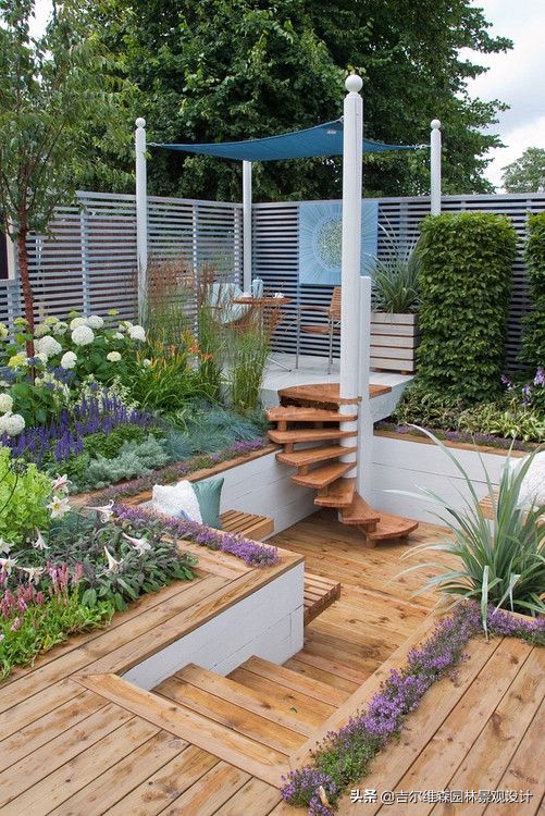 联排别墅庭院花园景观设计,别墅庭院园林景观图