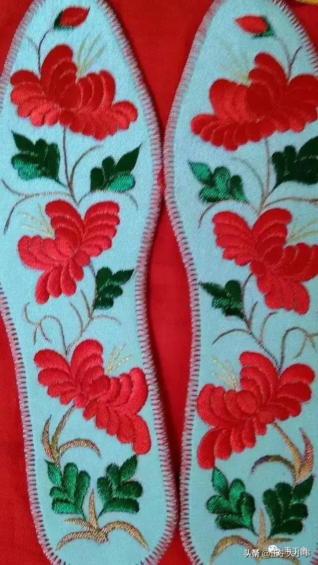 甘肃庆阳女孩子结婚自己做的鞋垫,庆阳陪嫁手工鞋垫