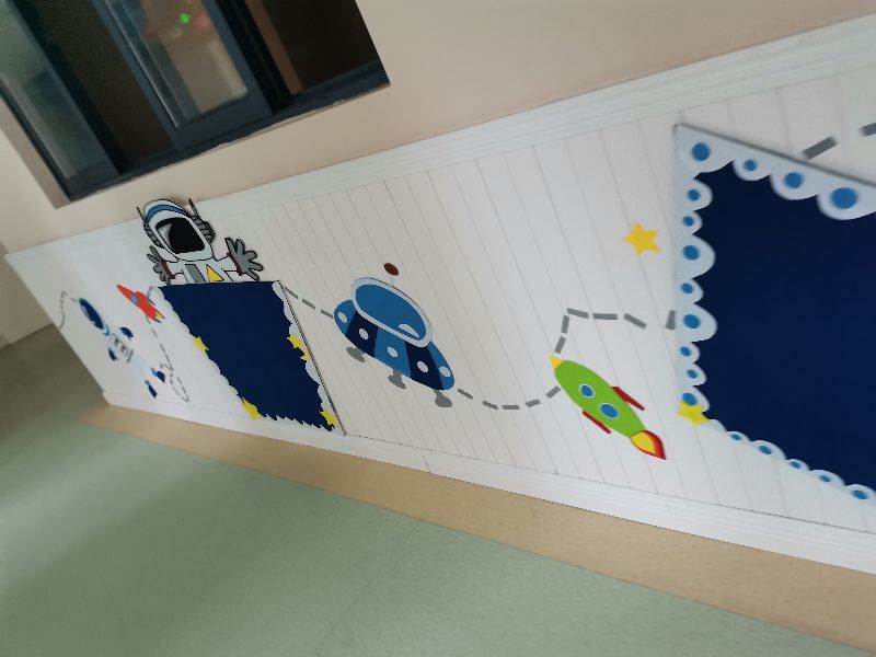 幼儿园星球星空主题墙,幼儿园走廊环创创意主题墙