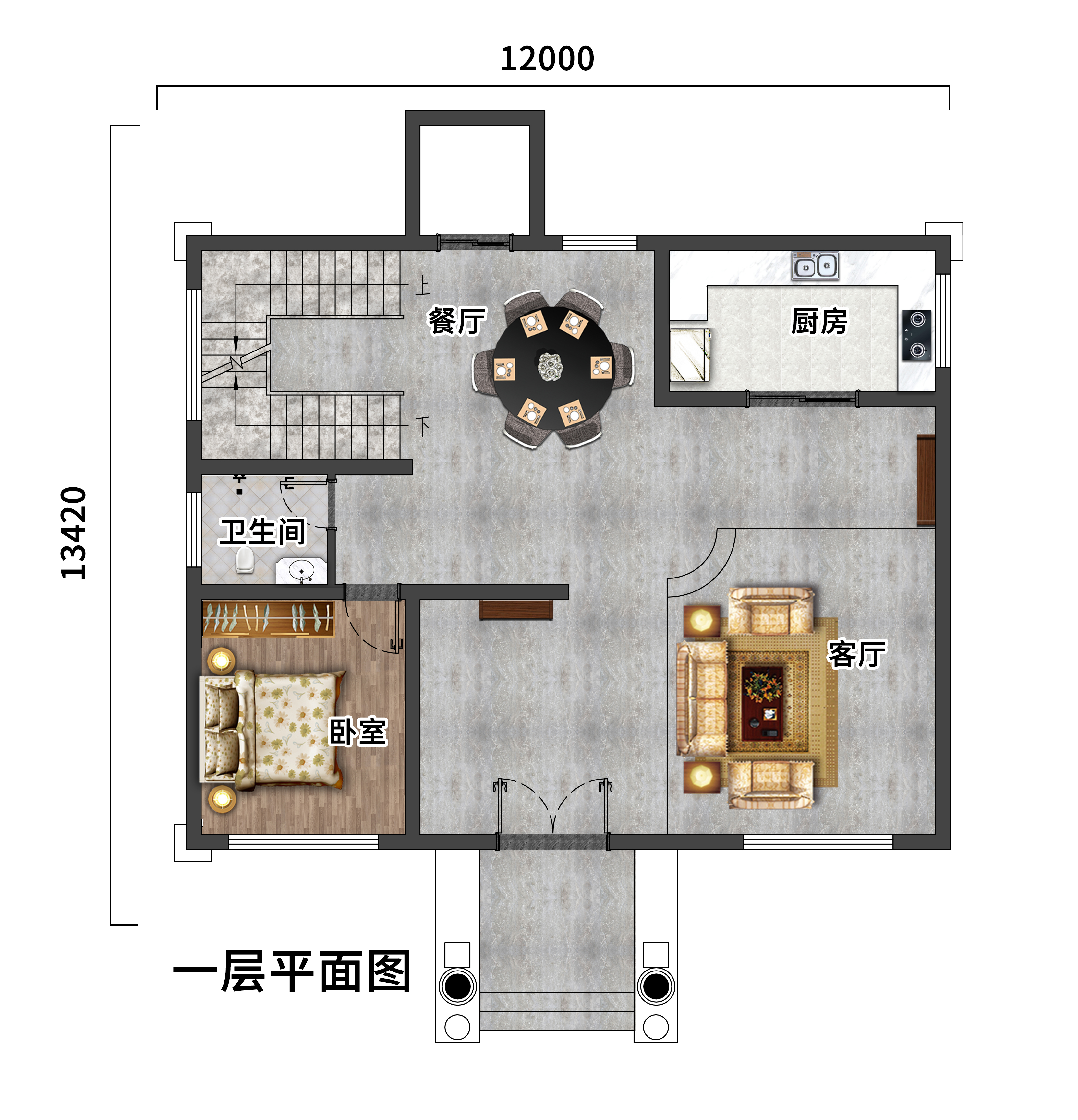 三层农村自建欧式风格别墅房,三层欧式别墅带露台自建房设计