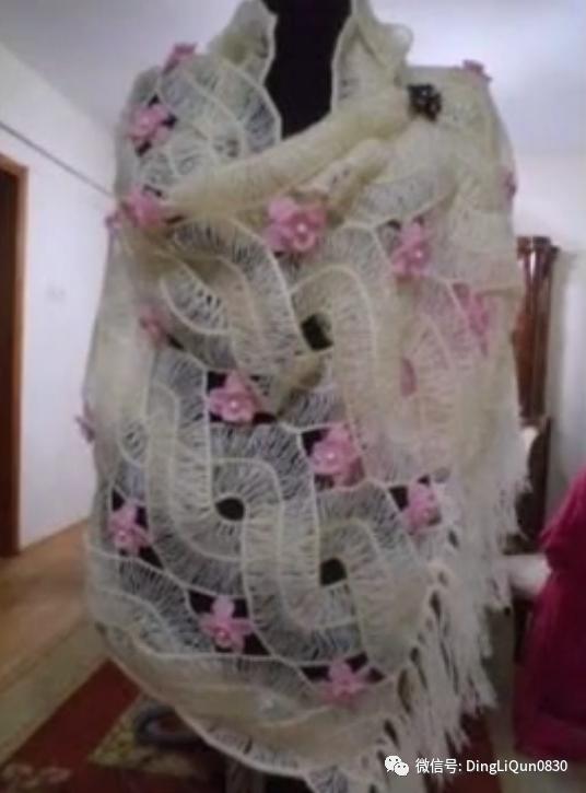 针织披肩作品,披肩花式围巾编织教程