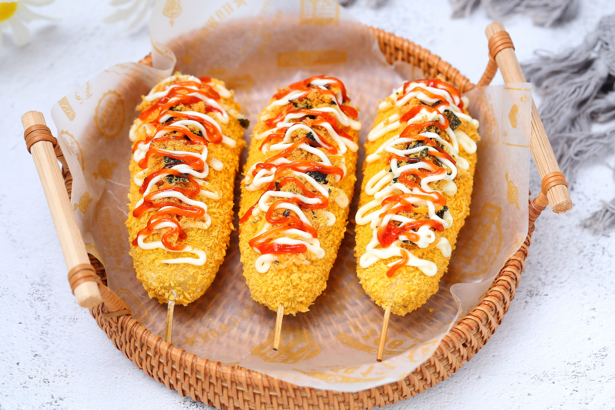 超级好吃的土豆芝士棒,土豆拉丝火腿芝士棒