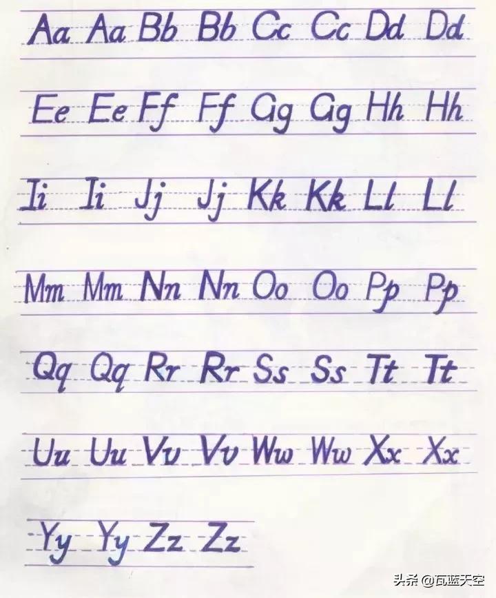 26个英文字母正确书写规范教程,26个英文字母正确发音快速记忆法