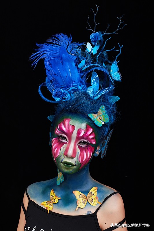 化妆学校创意妆考试,化妆课期末创意妆容整体造型