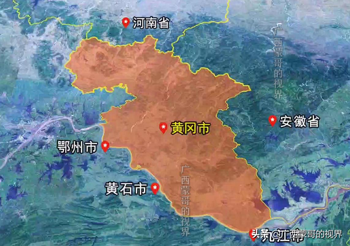 卫星图看：湖北黄冈市，黄冈的考题为什么出名，你做过吗