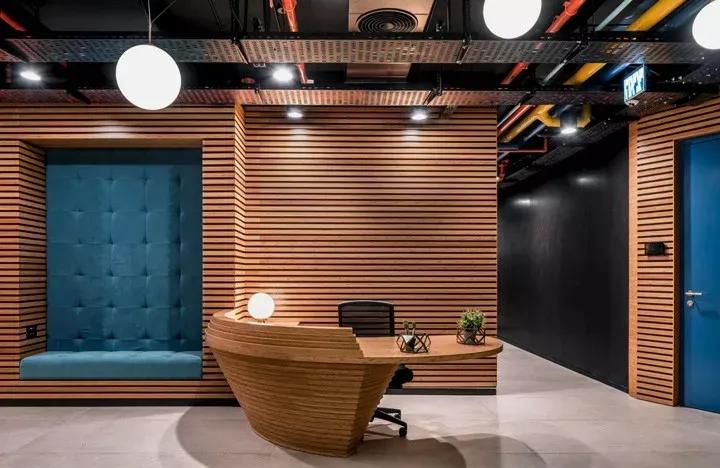 办公室装修32款极简前台,办公室装修前台背景墙怎么选