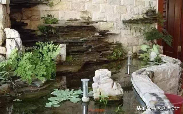 一米宽的阳台怎么设计鱼池假山,上海阳台流水假山鱼池景观设计
