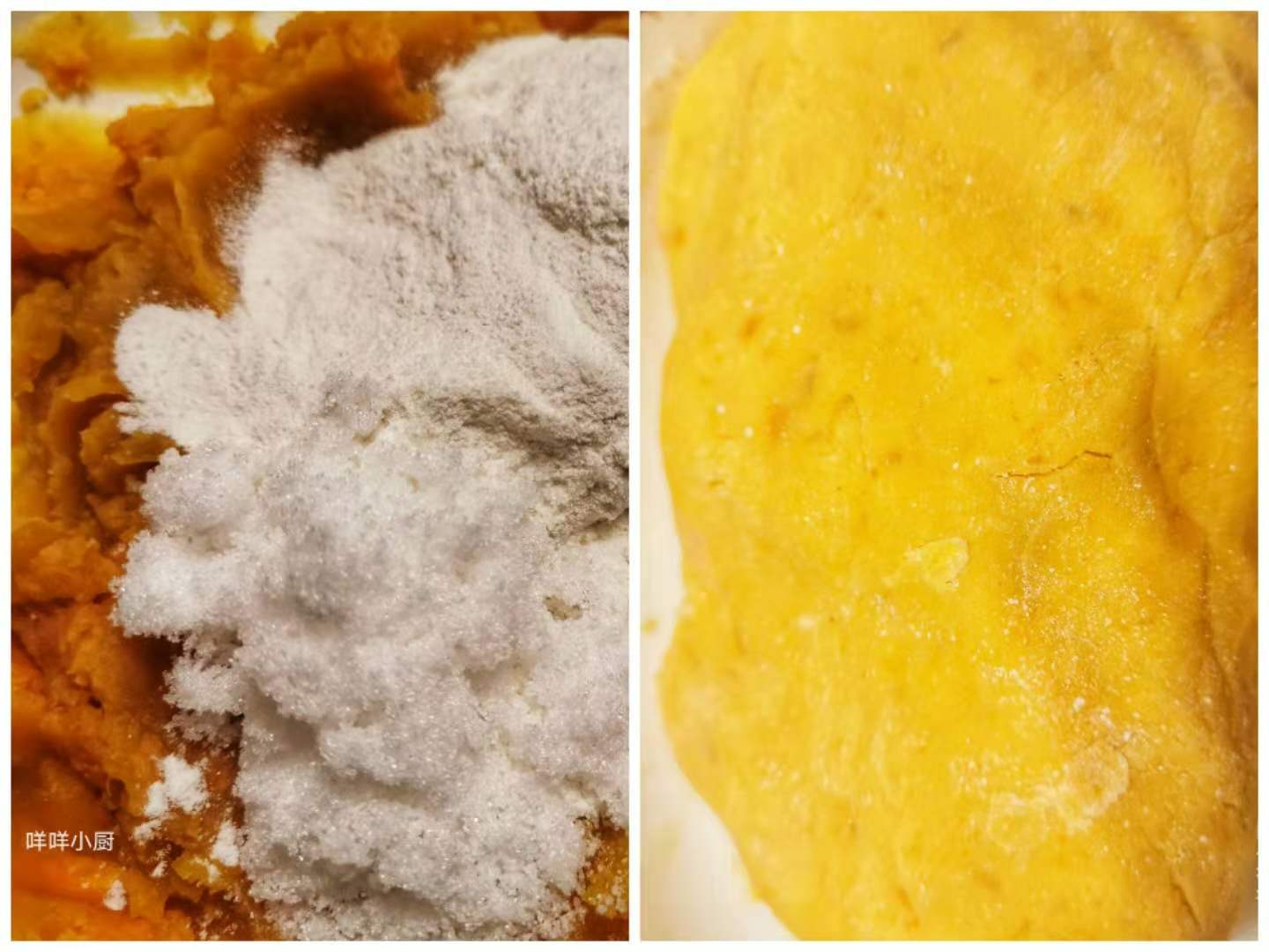 天然甜的红薯低脂低热，和糯米粉真是绝配，软糯香甜的红薯糯米饼