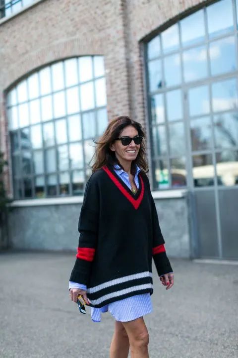 方领v领哪个更显瘦,超显瘦修身v领羊绒长款毛衣