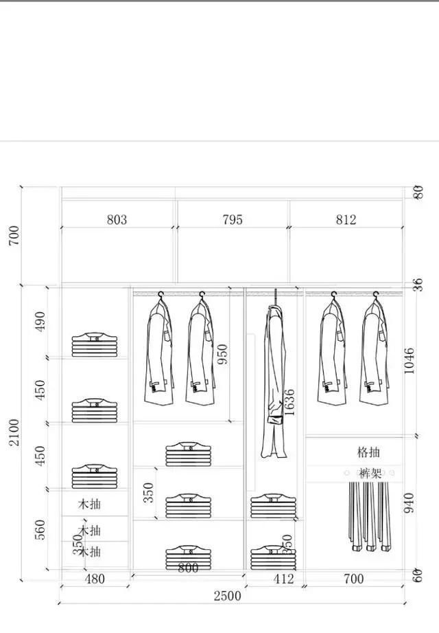 1.3米衣柜格局设计图,1米3衣柜布局设计
