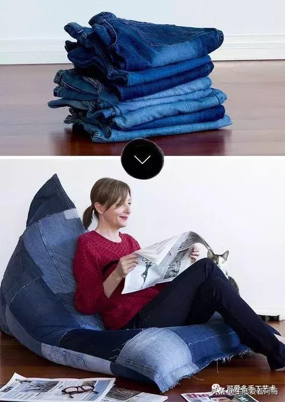 牛仔裤旧物改造手工制作小学生,废旧牛仔裤各种改造图解