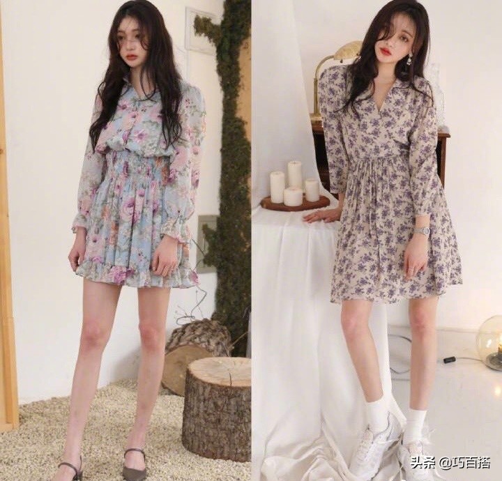时尚优雅碎花裙,碎花裙这样穿气质又温柔