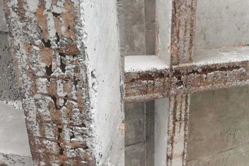 混凝土露筋怎么修补,混凝土规范规定大面积露筋是多少