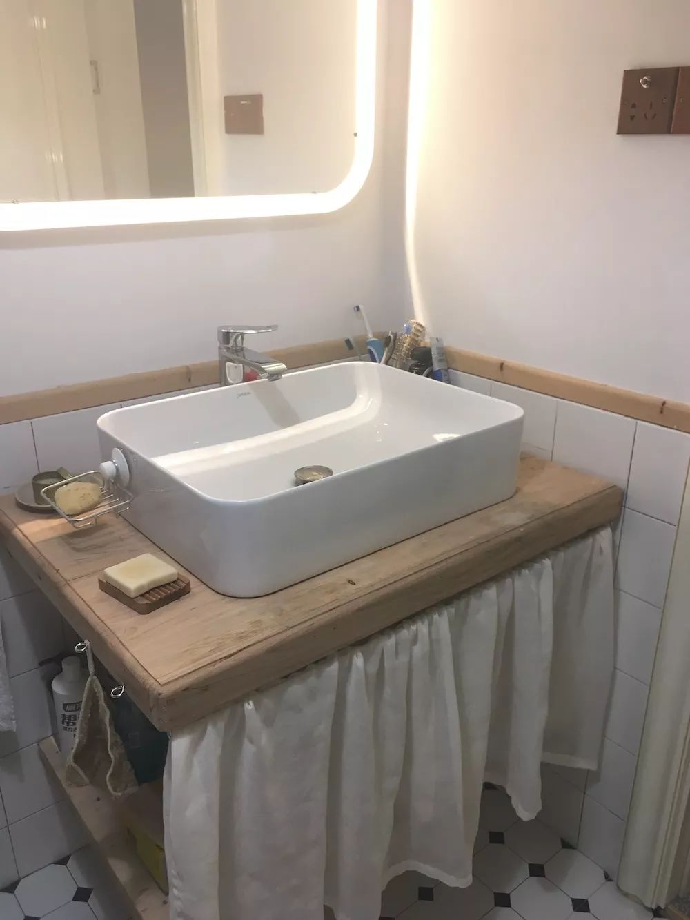 用水泥砌橱柜,用粘土捏一个好看的柜子