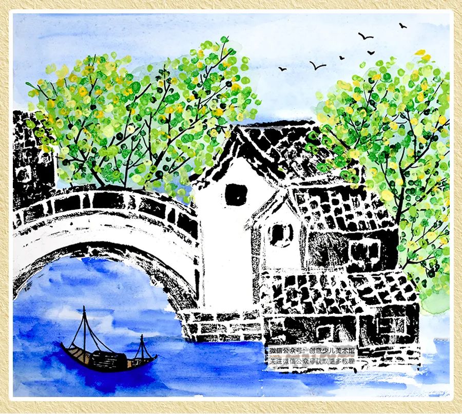 吹塑版画风景画儿童,吹塑版画教程新手入门10-12岁