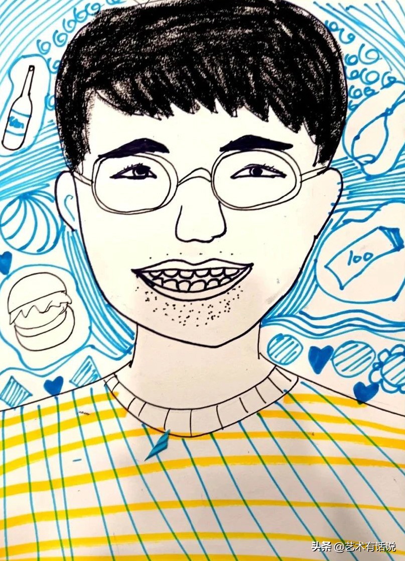 美术绘画创意父亲节,父亲节沉稳有爱的绘画素材