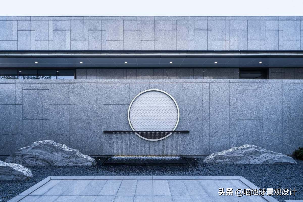 景墙圆形造型价格,简洁欧式庭院景观墙设计