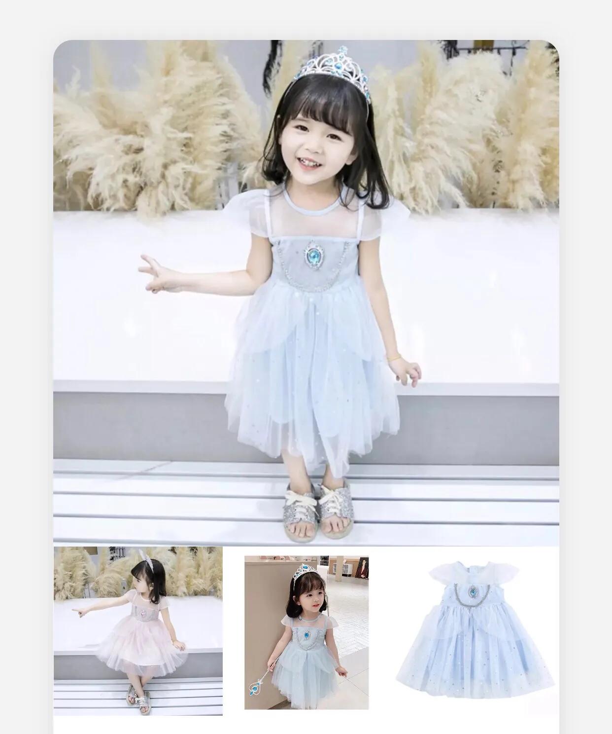 夏款艾莎公主裙,重磅推荐艾莎公主裙