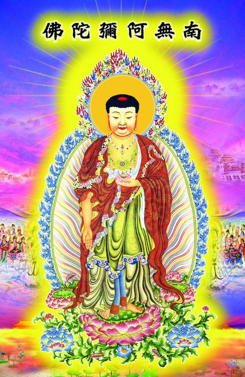 虔诚礼拜阿弥陀佛，许愿祈福，新生活好事连连，福气满满