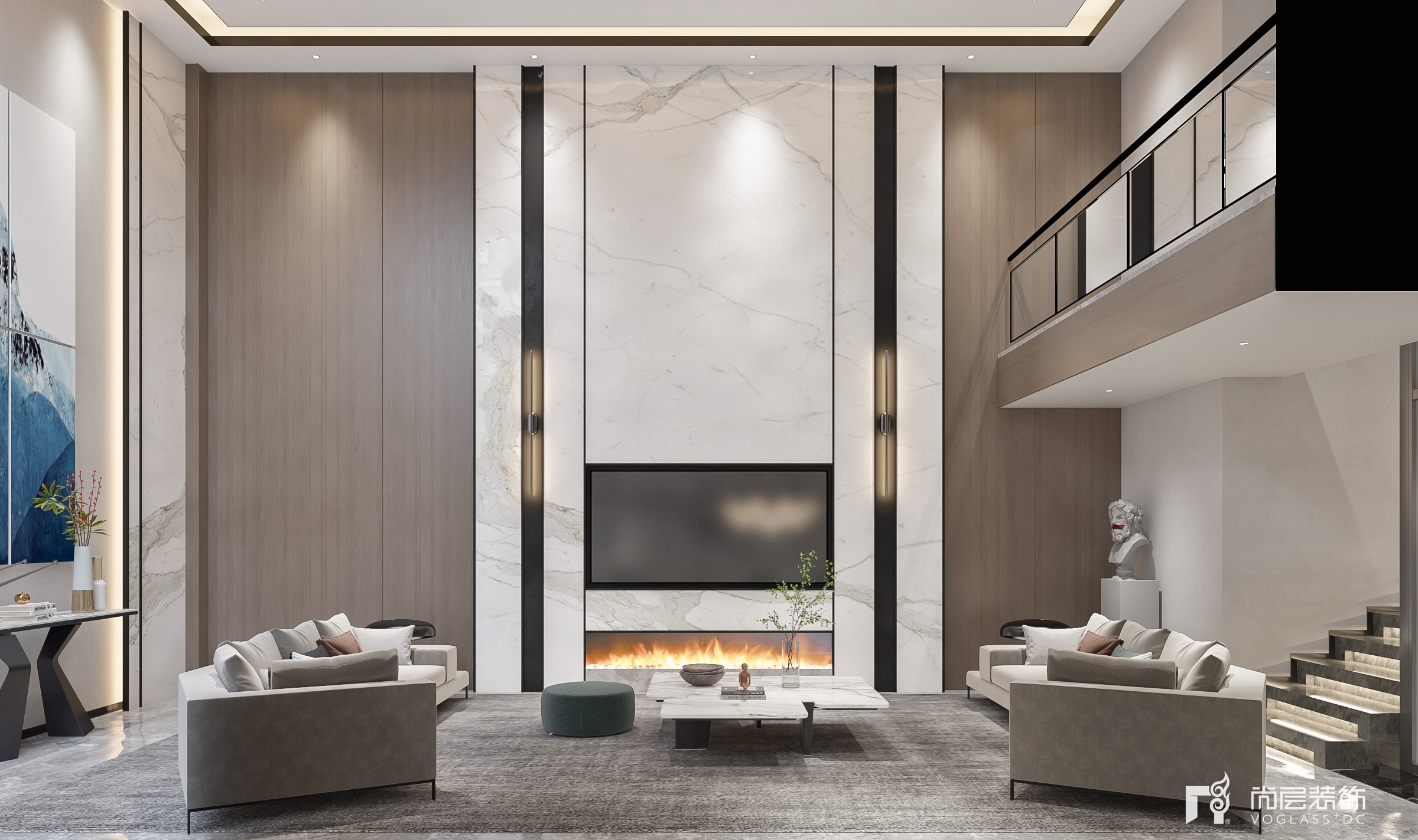 无锡别墅装修设计效果图,无锡简约欧式风格别墅装修设计