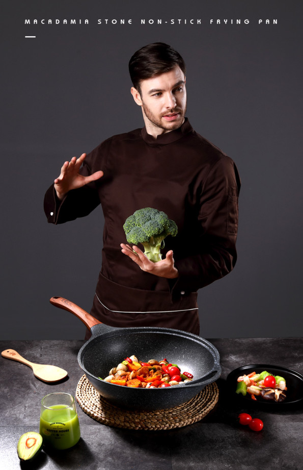 新思特轻奢墨绿色炒锅,国货之光缓震型