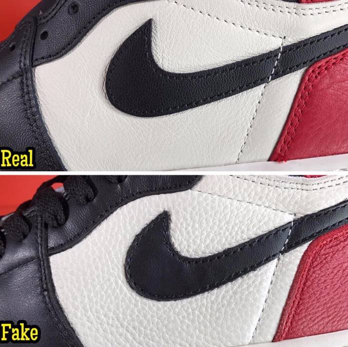 aj黑脚趾正品对比,aj1bred黑红2022