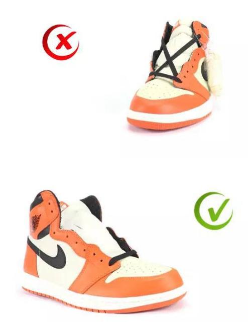 aj1小扣碎黑白橙真假,aj1扣碎球鞋真假对比