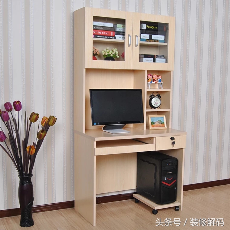 书柜电脑桌一体颜色搭配最新款,衣柜书柜电脑桌组合拐角