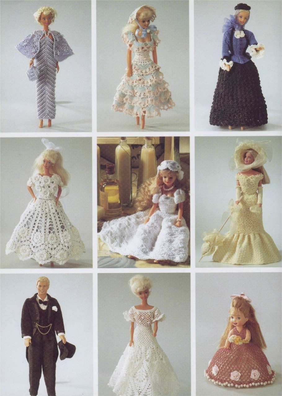 钩织芭比娃娃衣服,17厘米芭比娃娃衣钩织教程