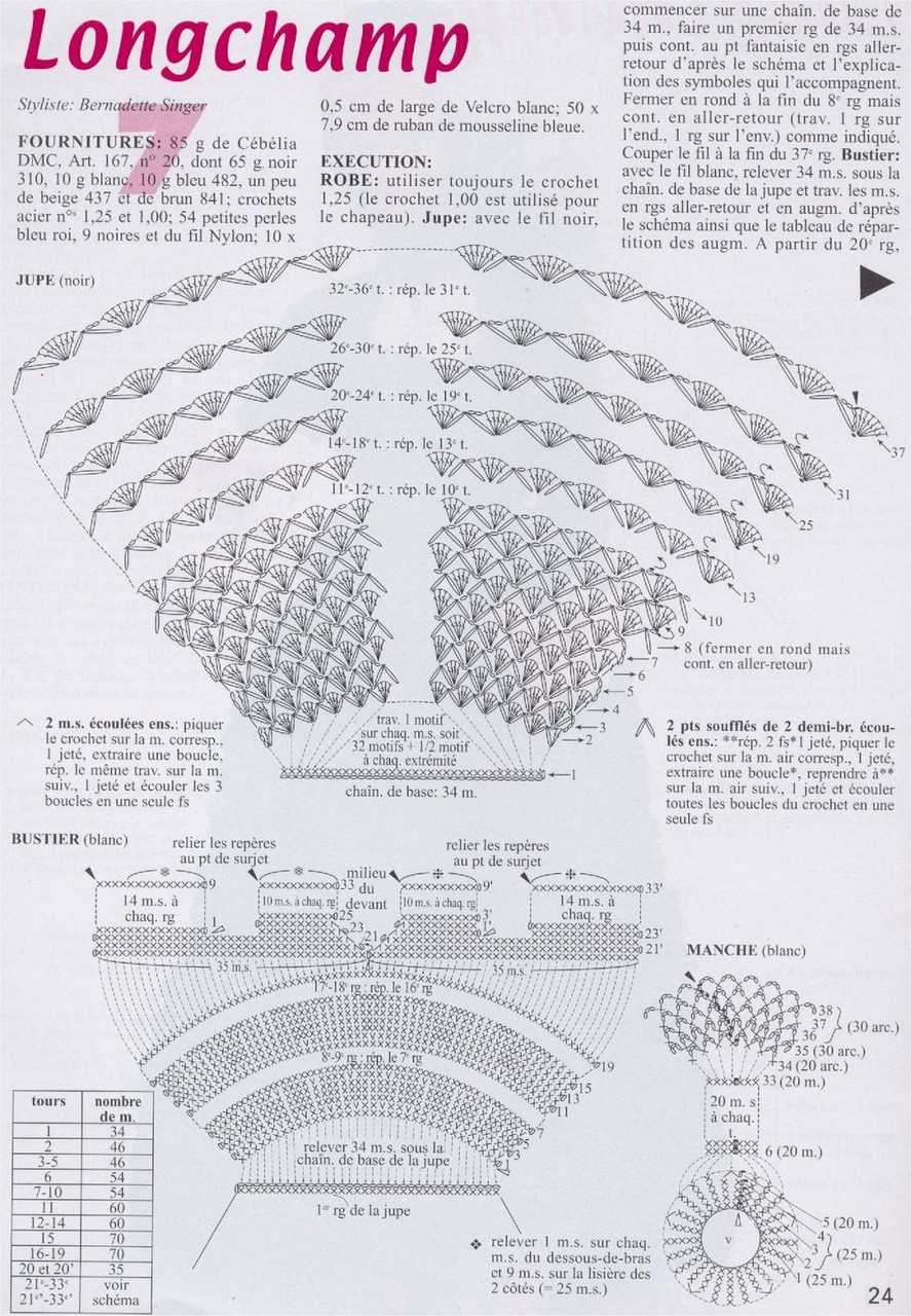 钩织芭比娃娃衣服,17厘米芭比娃娃衣钩织教程