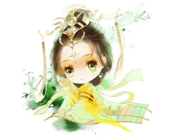 十二星座q版人物萌图女全身,十二星座古风折扇子白羊座