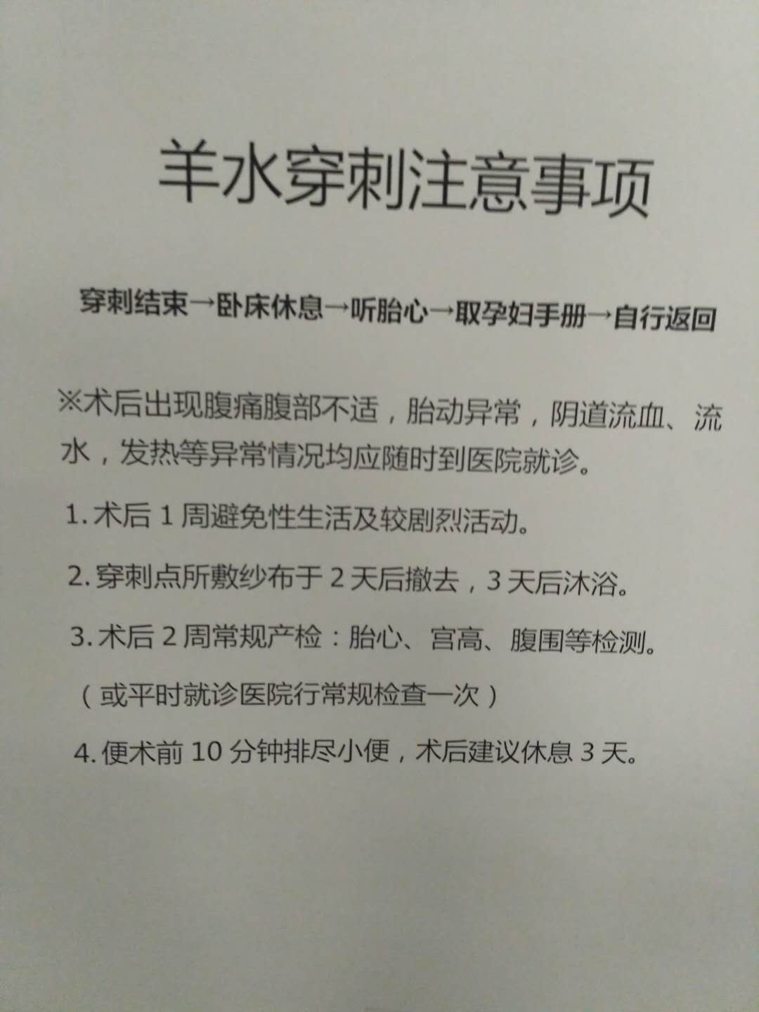 羊穿结果已出，说一下羊水穿刺的流程